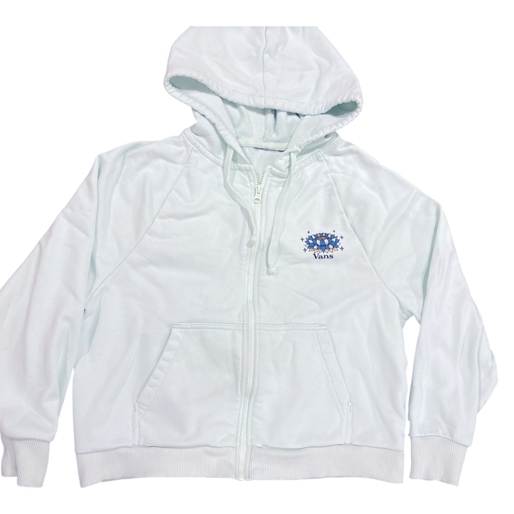 Vans Sea foam Green Floral Butterfly Cropped Hoodie Women’s Size XS